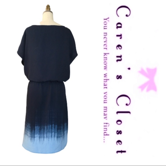 Hailston Blue Ombré Drawstring Cap Sleeve Dress - Picture 5 of 6